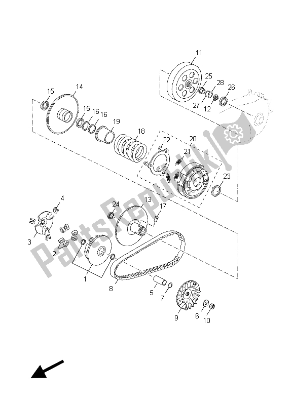 All parts for the Clutch of the Yamaha YP 125 RA X MAX Business 2012