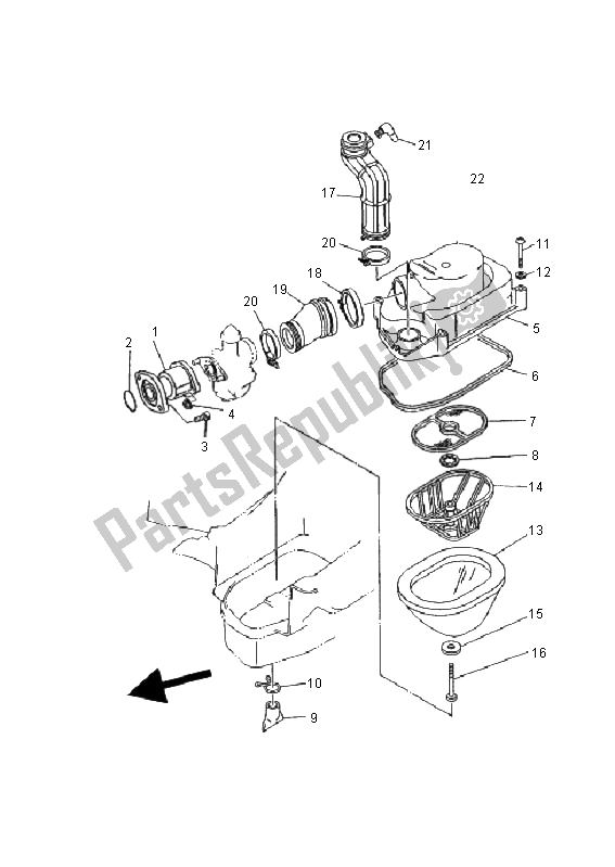 All parts for the Intake of the Yamaha YFM 125 Breeze 2001