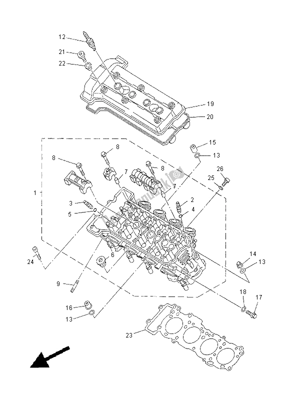 Toutes les pièces pour le Cylindre du Yamaha YZF R1 1000 2000