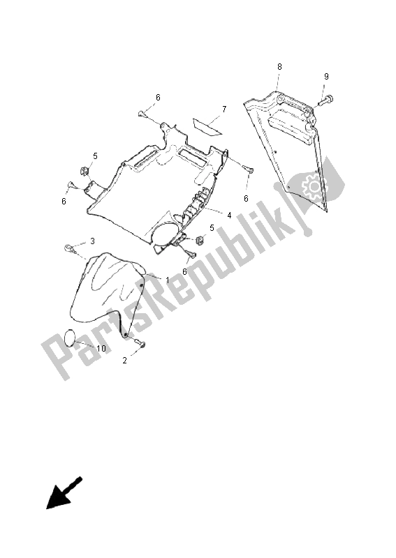 All parts for the Front Fender of the Yamaha YQ 50L Aerox Race Replica 2008