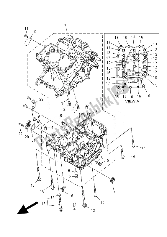 Todas as partes de Bloco Do Motor do Yamaha MT 07A 700 2014