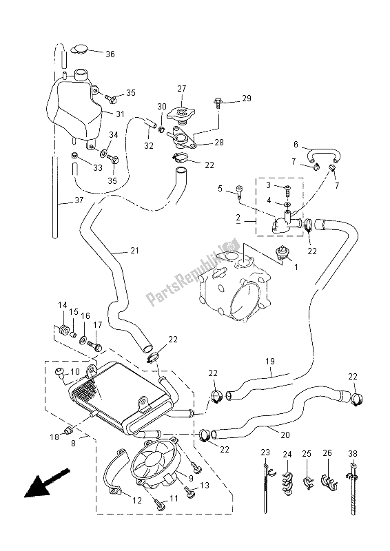 Tutte le parti per il Tubo Del Radiatore del Yamaha VP 250 2015