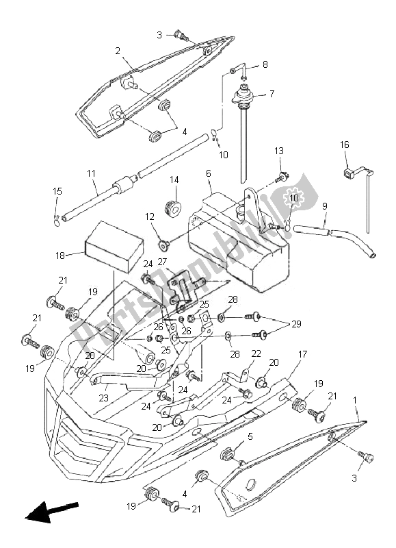 All parts for the Side Cover of the Yamaha FZ1 NA Fazer 1000 2010