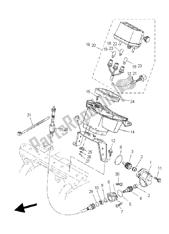 Toutes les pièces pour le Mètre du Yamaha YFM 350 FA Bruin 4X4 2005