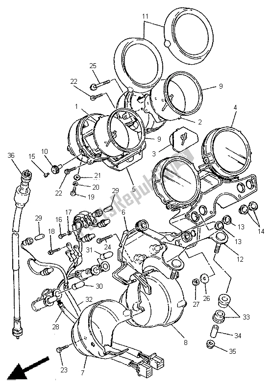 Wszystkie części do Metr Yamaha XJR 1200 SP 1998