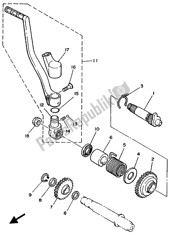 Toutes les pièces pour le Entrée du Yamaha YZ 490 1987