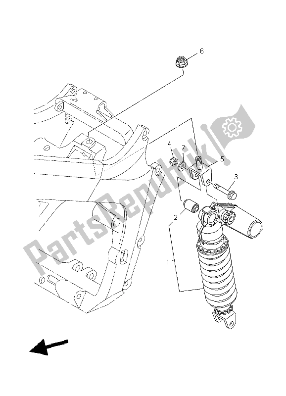 All parts for the Rear Suspension of the Yamaha TDM 900 2004