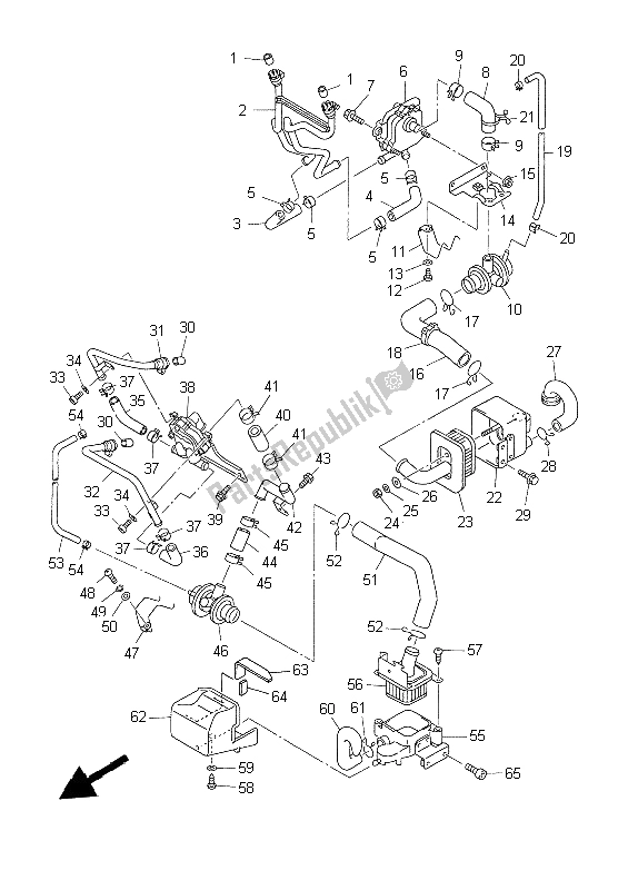 Toutes les pièces pour le Système D'induction D'air du Yamaha XVZ 13 TF 1300 1999