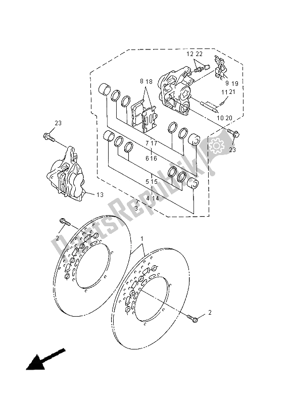 Alle onderdelen voor de Remklauw Voor van de Yamaha YZF R1 1000 2000