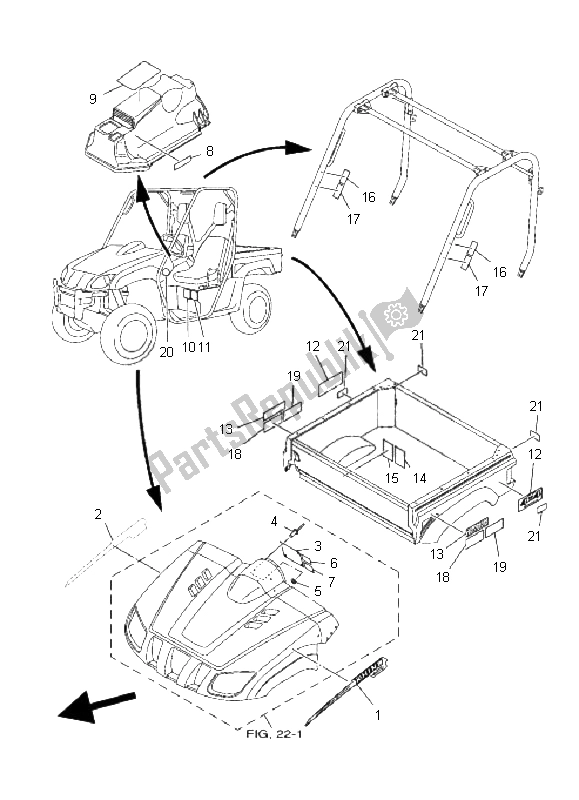 All parts for the Emblem & Label of the Yamaha YXR 450 FA Rhino 2006