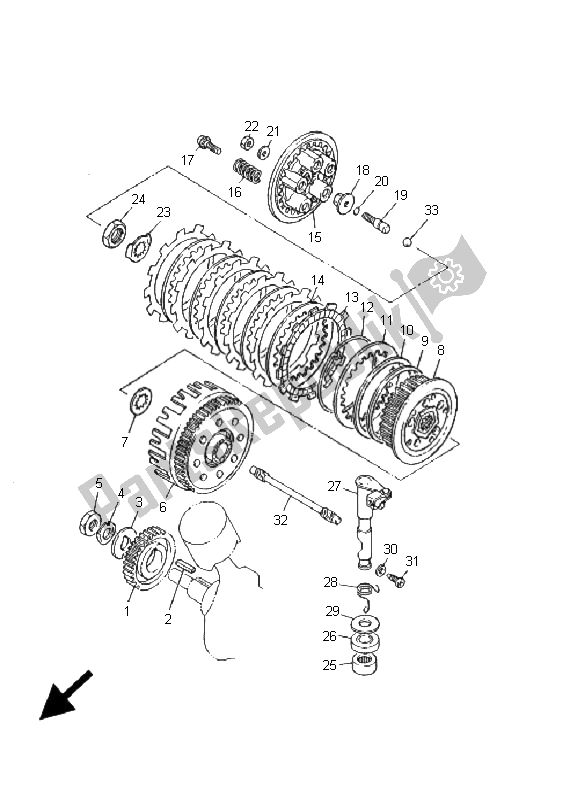 Todas las partes para Embrague de Yamaha XV 535 Virago 2001