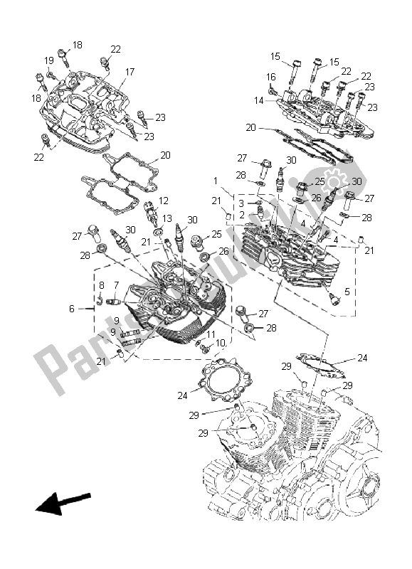 Todas las partes para Cabeza De Cilindro de Yamaha MT 01S 1670 2009