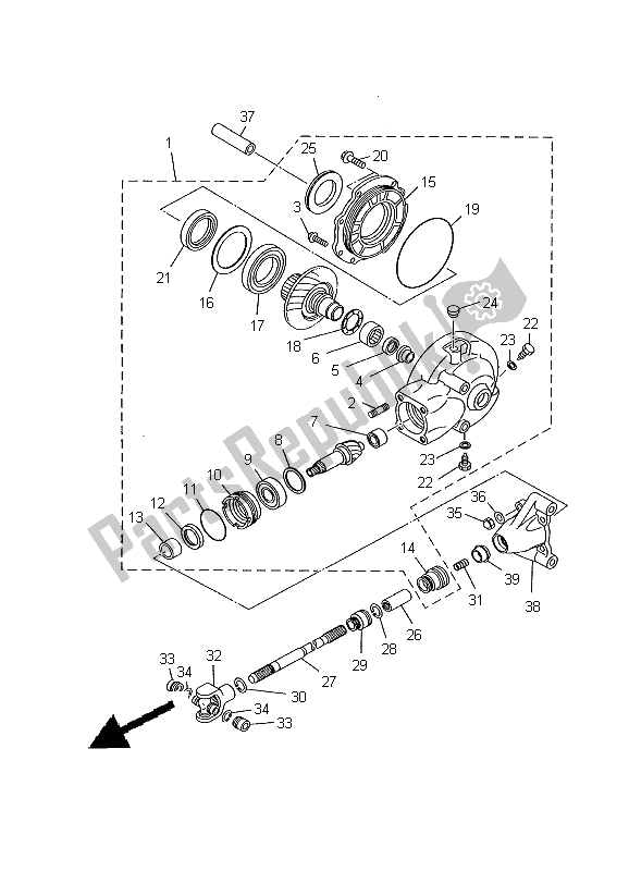 Toutes les pièces pour le Arbre De Transmission du Yamaha XVS 650A Dragstar Classic 2000