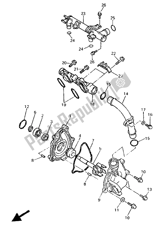 Toutes les pièces pour le Pompe à Eau du Yamaha YZF 750 SP 1993