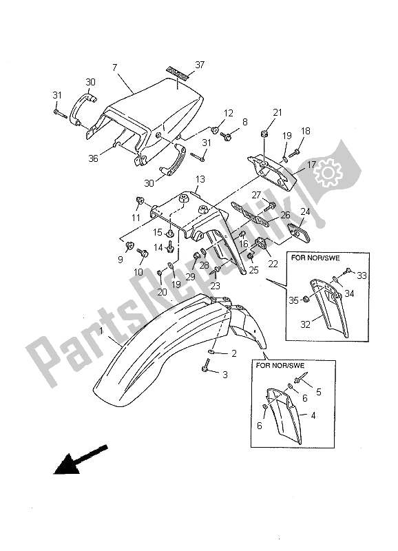 Todas las partes para Defensa de Yamaha XT 600E 2000