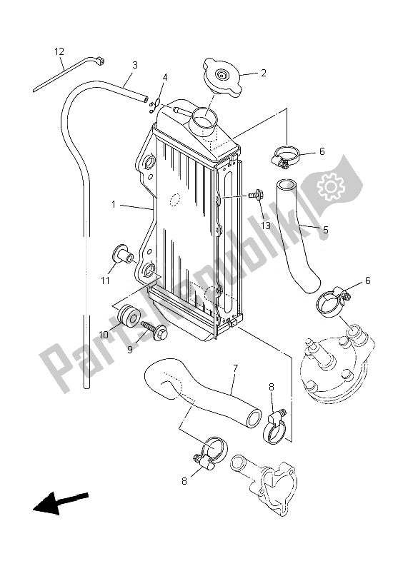 All parts for the Radiator & Hose of the Yamaha YZ 85 SW LW 2010