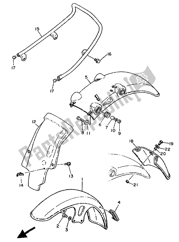 All parts for the Fender of the Yamaha SR 500 1993