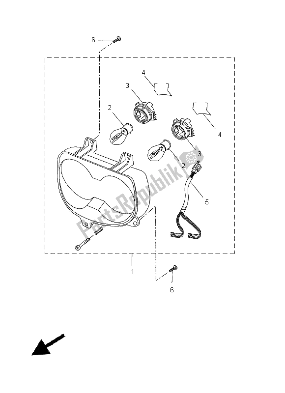 All parts for the Headlight of the Yamaha CW 50 2014