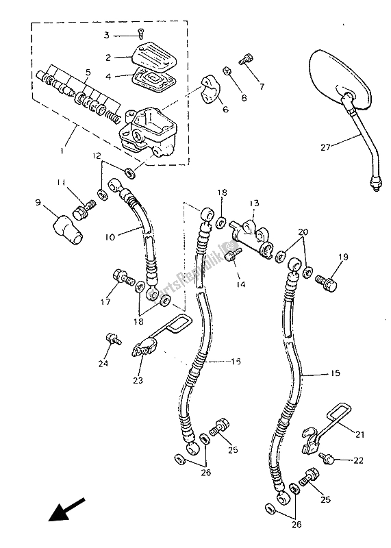 Toutes les pièces pour le Maître-cylindre Avant du Yamaha V MAX 12 1200 1993