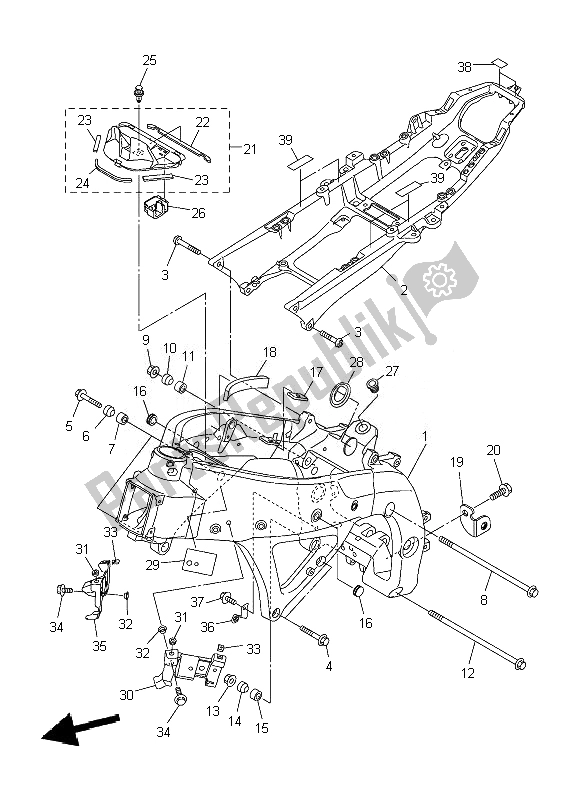 Todas las partes para Marco de Yamaha YZF R6 600 2007