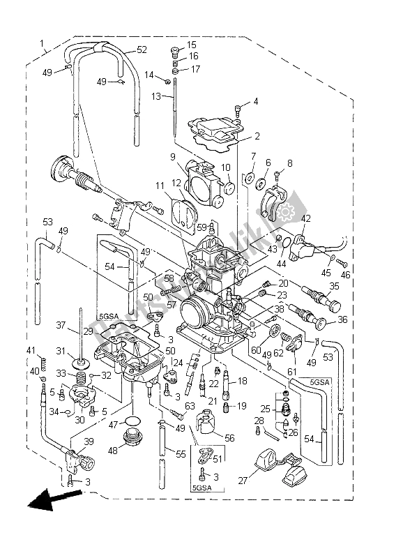 Toutes les pièces pour le Carburateur du Yamaha WR 426 400F 2002