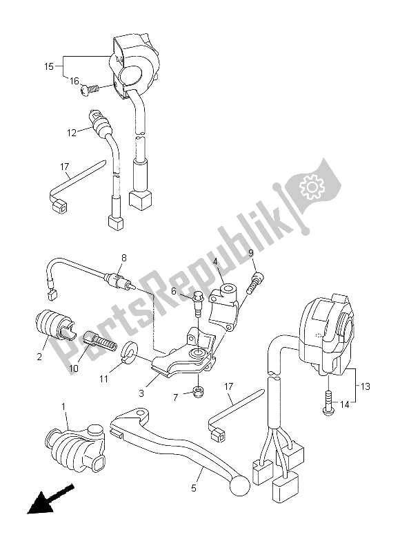 Toutes les pièces pour le Interrupteur Et Levier De Poignée du Yamaha WR 250X 2014