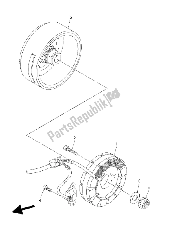 All parts for the Generator of the Yamaha WR 250F 2011