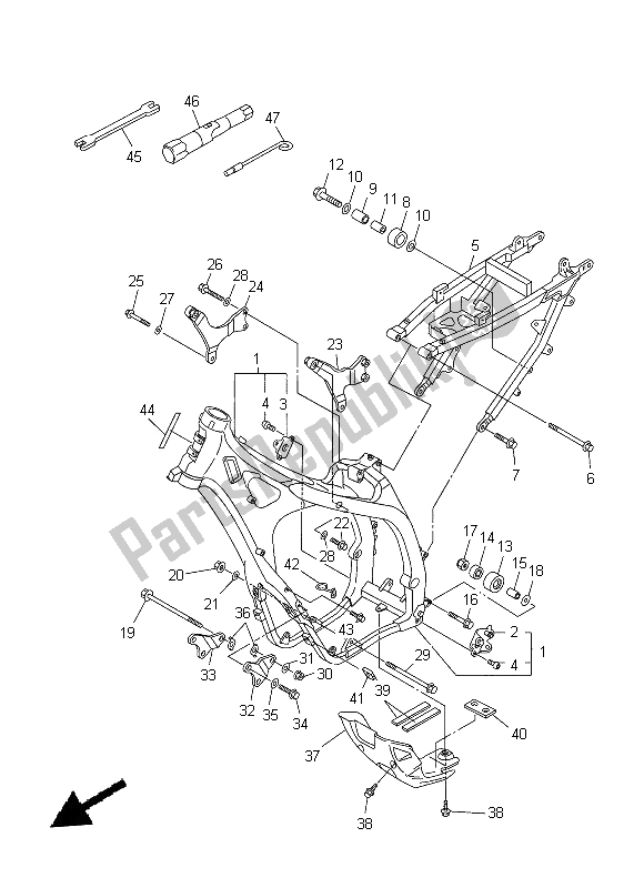 Toutes les pièces pour le Cadre du Yamaha WR 250F 2014