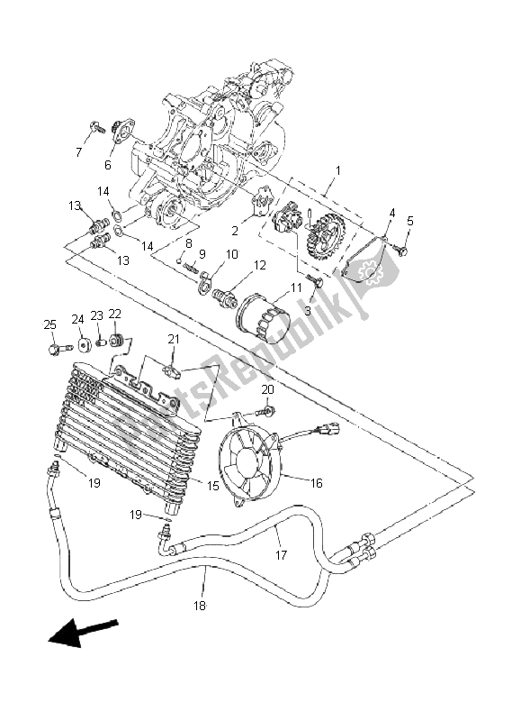 All parts for the Oil Pump of the Yamaha YFM 350F Grizzly 4X4 2008