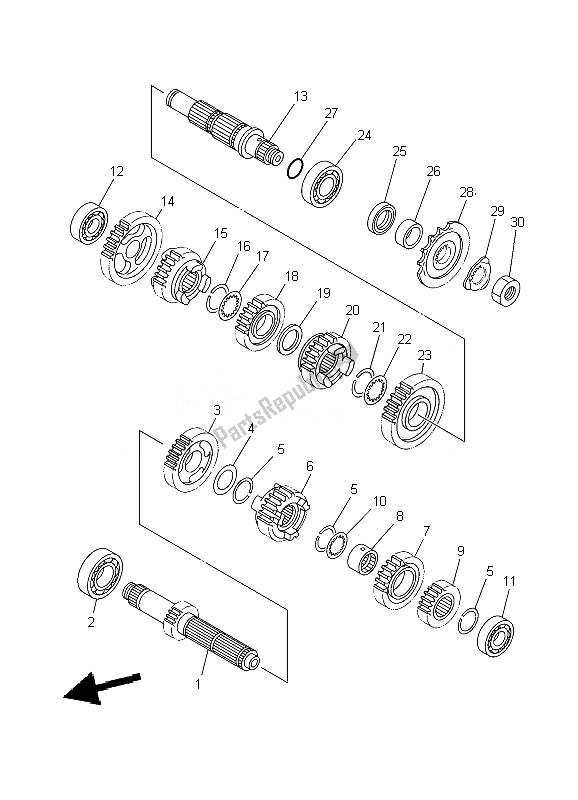 Todas las partes para Transmisión de Yamaha YZ 250 2007