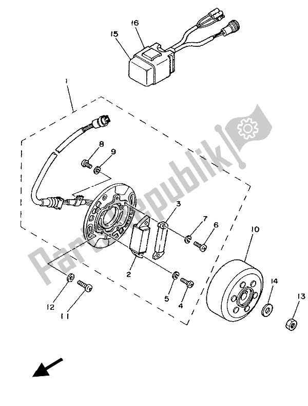 Tutte le parti per il Generatore del Yamaha YZ 80 1986