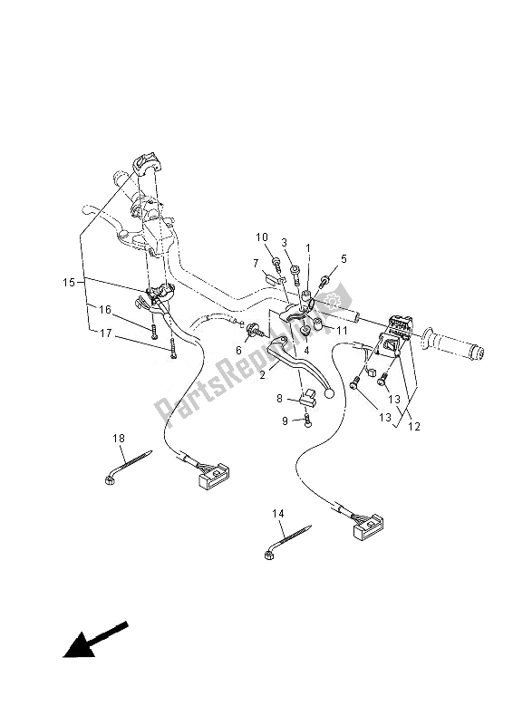 Toutes les pièces pour le Interrupteur Et Levier De Poignée du Yamaha MT 07 700 2014