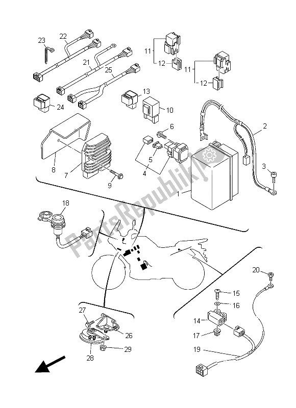 All parts for the Electrical 2 of the Yamaha XT 1200 ZE 2015