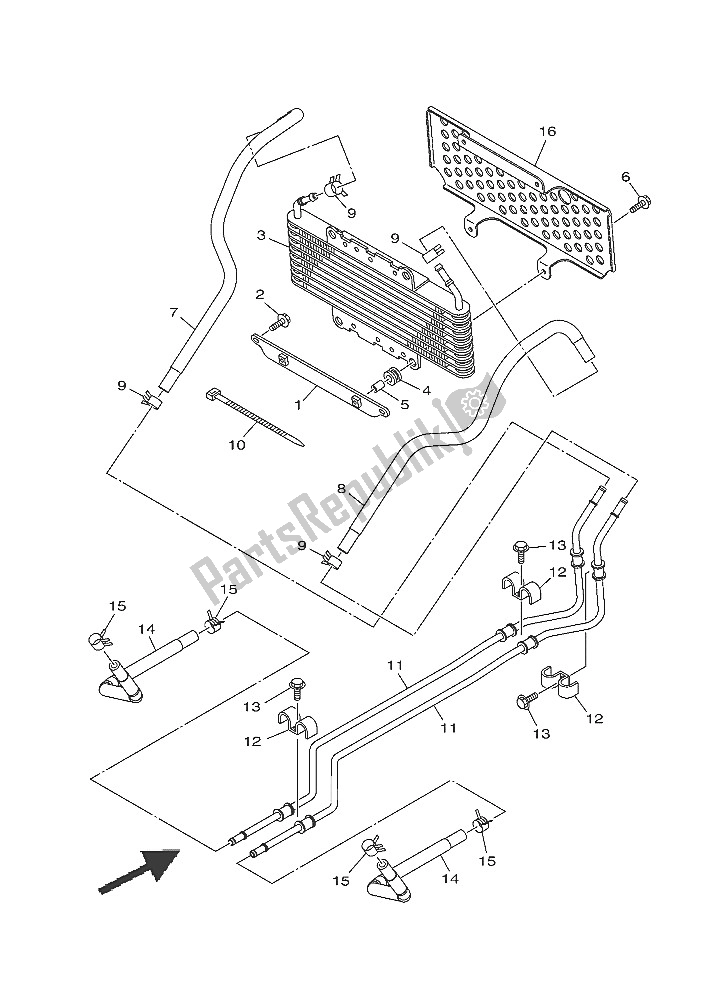 Tutte le parti per il Tubo Dell'olio del Yamaha YXE 700E Yamaha Black 2016