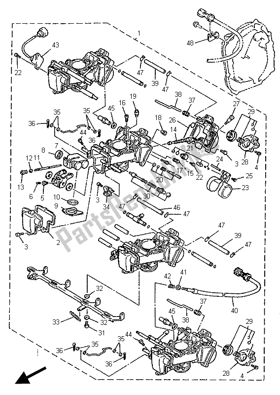 Toutes les pièces pour le Carburateur du Yamaha YZF 750 SP 1995