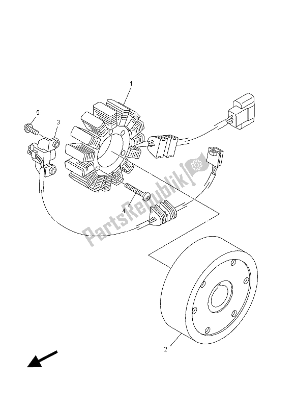 All parts for the Generator of the Yamaha XV 1900A 2012