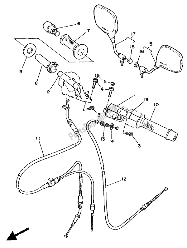 Wszystkie części do Uchwyt Kierownicy I Kabel Yamaha TZR 125 1991