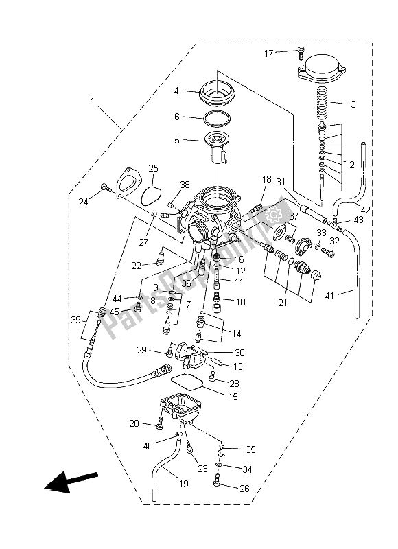 Tutte le parti per il Carburatore del Yamaha YFM 350 DE Grizzly 2014