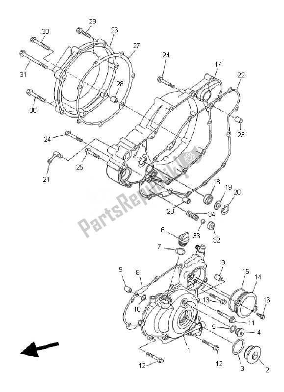 Tutte le parti per il Coperchio Del Carter 1 del Yamaha WR 450F 2010