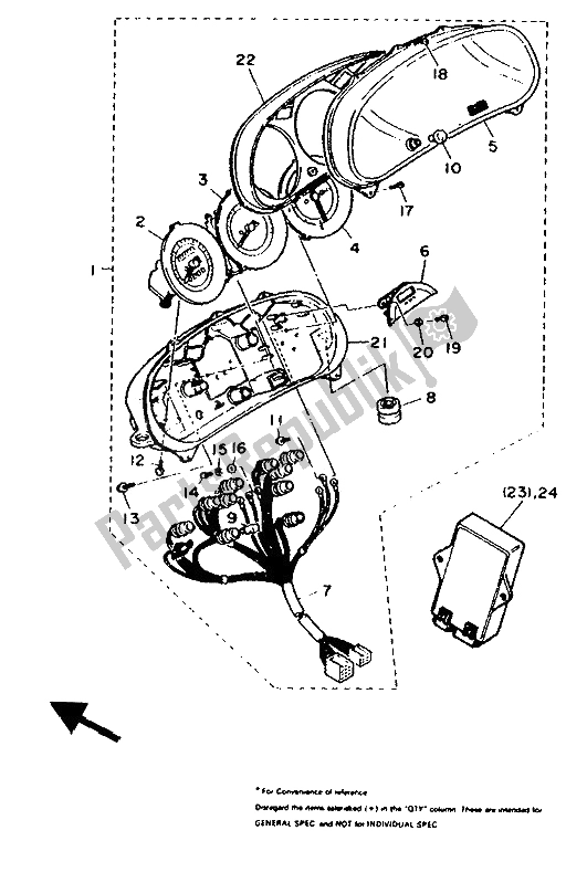 All parts for the Alternate (meter) of the Yamaha FJ 1200 1992