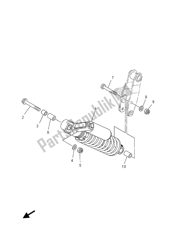 Toutes les pièces pour le Suspension Arrière du Yamaha YFM 700 RD 2013