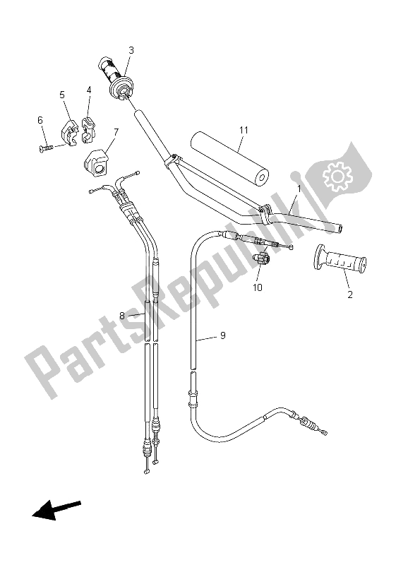 All parts for the Steering Handle & Cable of the Yamaha WR 250F 2006