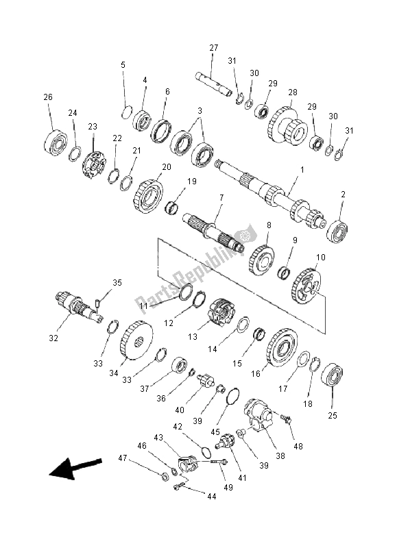 All parts for the Transmission of the Yamaha YFM 600F Grizzly 4X4 2000