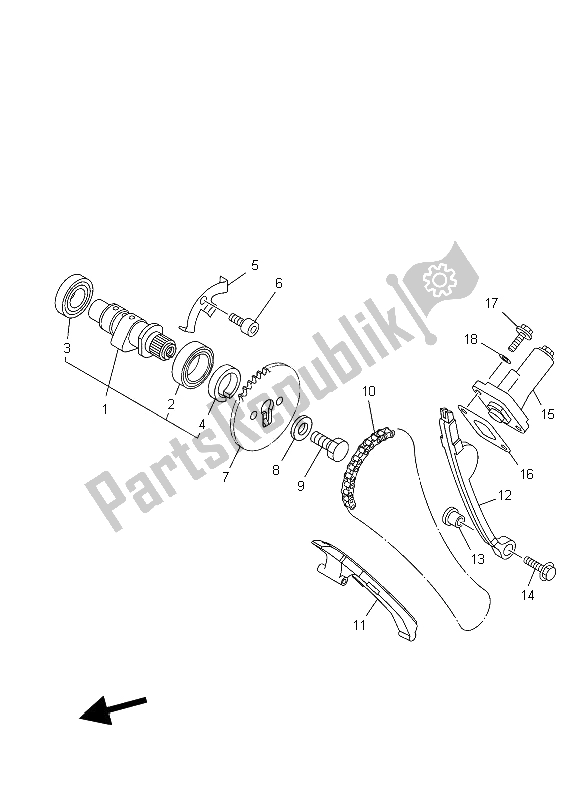 Tutte le parti per il Albero A Camme E Catena del Yamaha XT 125X 2006