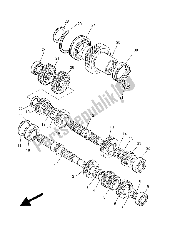 Wszystkie części do Przenoszenie Yamaha XJ 900S Diversion 2000