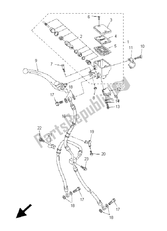 Wszystkie części do Przedni Cylinder G?ówny Yamaha FZ6 NS 600 2005