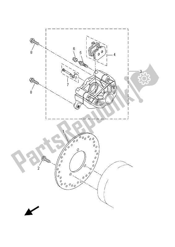 Tutte le parti per il Pinza Freno Posteriore del Yamaha YP 125R MBL2 2015