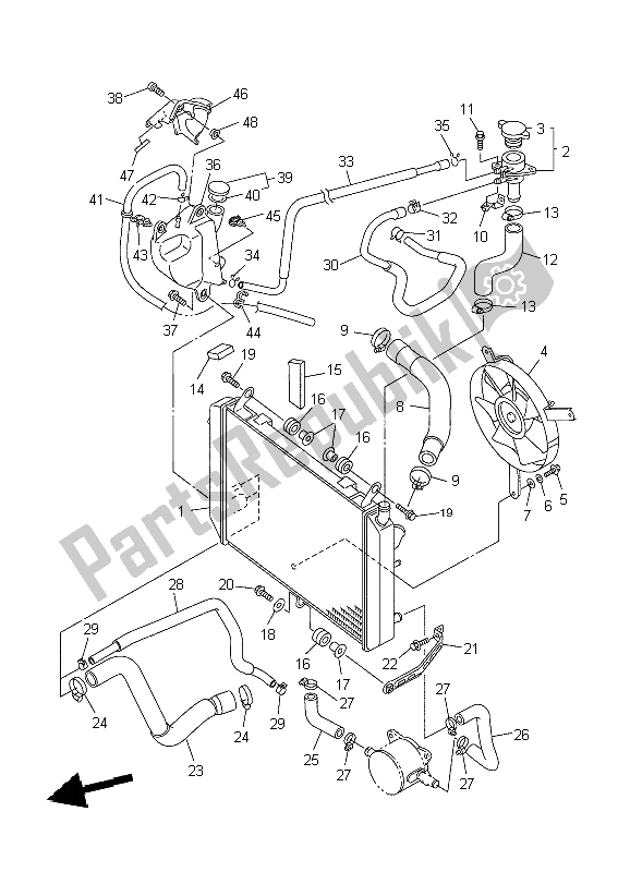 Todas las partes para Radiador Y Manguera de Yamaha FJR 1300 2004