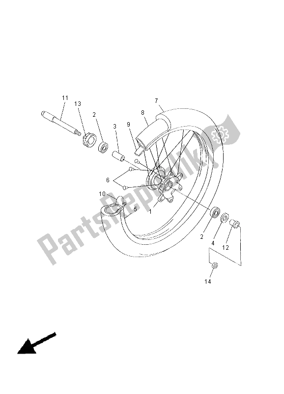 Toutes les pièces pour le Roue Avant du Yamaha WR 400F 2000