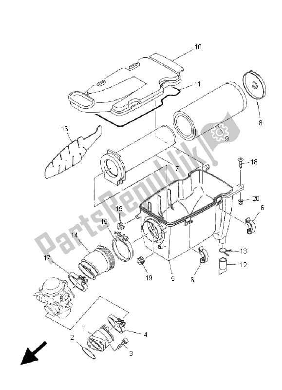 Tutte le parti per il Presa del Yamaha YFM 350R 2009